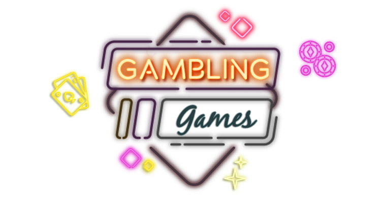 Lighten up neon style casino dices, chips and playing cards with link to Rescuebet gambling page.